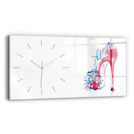 poziomy-zegar-szklany-scienny-do-biura-z-nadrukiem-czerwony-obcas-60x30-cm