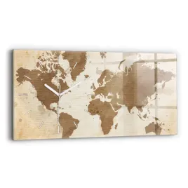 poziomy-zegar-szklany-do-salonu-ze-wzorem-namalowana-mapa-swiata-60x30-cm