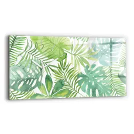 poziomy-zegar-szklany-scienny-do-salonu-ze-wzorem-zielone-liscie-60x30-cm