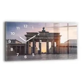 dekoracyjny-zegar-szklany-na-sciane-z-grafika-brama-brandenburska-60x30-cm