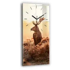 pionowy-zegar-szklany-duzy-do-mieszkania-jelen-o-wschodzie-slonca-30x60-cm