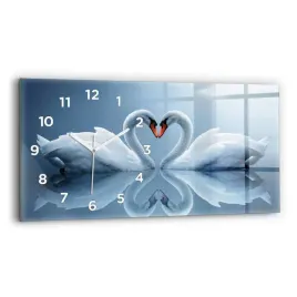 zegar-szklany-do-sypialni-ze-stylowym-nadrukiem-labedzie-w-serce-60x30-cm