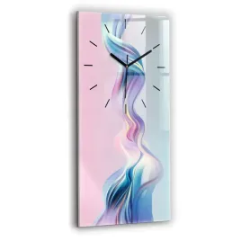 pionowy-zegar-szklany-do-kuchni-ze-wzorem-pastelowa-abstrakcja-fal-30x60-cm