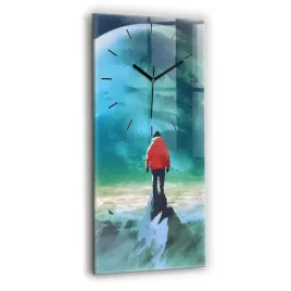pionowy-zegar-szklany-do-salonu-z-nadrukiem-czlowiek-na-ksiezycu-30x60-cm
