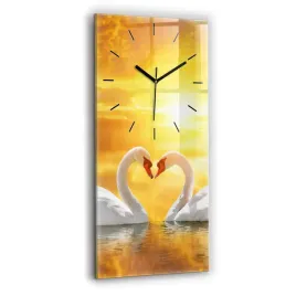 minimalistyczny-zegar-szklany-scienny-z-grafika-zakochane-labedzie-30x60-cm