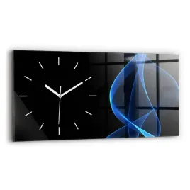 minimalistyczny-zegar-szklany-scienny-ze-wzorem-niebieskie-linie-60x30-cm