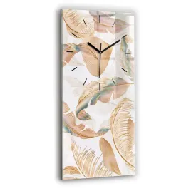 dekoracyjny-zegar-szklany-na-sciane-z-nadrukiem-wzor-lisci-natura-30x60-cm