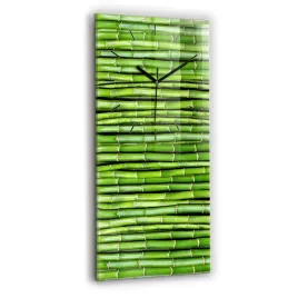 minimalistyczny-zegar-szklany-scienny-z-grafika-bambus-azjatycki-30x60-cm