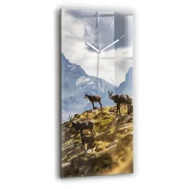 pionowy-zegar-szklany-nowoczesny-z-nadrukiem-koza-w-dolinie-aosta-30x60-cm
