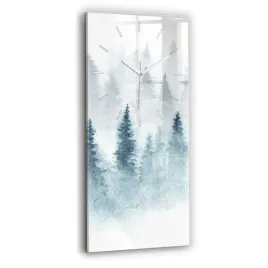 pionowy-zegar-szklany-do-salonu-ze-stylowym-nadrukiem-zimowy-las-30x60-cm