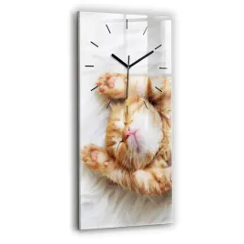 elegancki-pionowy-foto-zegar-szklany-na-sciane-spiacy-maly-kotek-30x60-cm