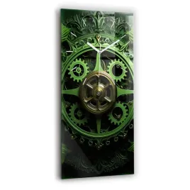 zegar-szklany-do-sypialni-ze-stylowym-nadrukiem-zielony-mechanizm-30x60-cm