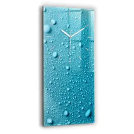 minimalistyczny-pionowy-zegar-szklany-scienny-krople-wody-na-szkle-30x60-cm