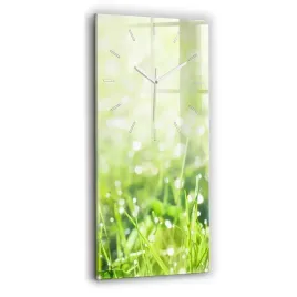 wiszacy-pionowy-zegar-szklany-ze-stylowym-nadrukiem-zielona-trawa-30x60-cm