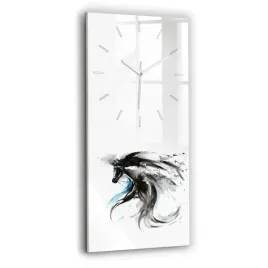 pionowy-zegar-szklany-scienny-ze-wzorem-abstrakcja-kon-i-kobieta-30x60-cm