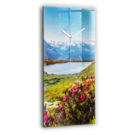 minimalistyczny-zegar-szklany-scienny-lodowiec-mont-blanc-chamonix-30x60-cm