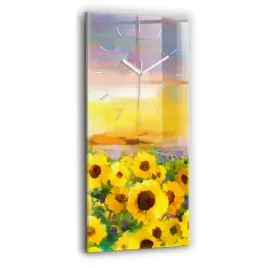 zegar-szklany-dekoracyjny-ze-stylowym-nadrukiem-pole-slonecznikow-30x60-cm