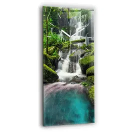 pionowy-foto-zegar-szklany-do-kuchni-na-sciane-wodospad-tajlandia-30x60-cm