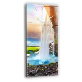 scienny-zegar-szklany-do-nowoczesnych-wnetrz-wodospad-w-islandii-30x60-cm