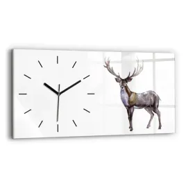 zegar-szklany-dekoracyjny-ze-stylowym-nadrukiem-jelen-krol-puszczy-60x30-cm