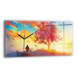 poziomy-zegar-szklany-dekoracyjny-z-nadrukiem-jesienny-krajobraz-60x30-cm