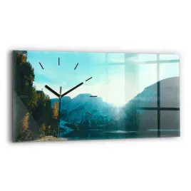 poziomy-zegar-szklany-na-sciane-z-nadrukiem-gora-i-rzeka-w-polsce-60x30-cm