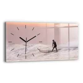 zegar-szklany-nowoczesny-ze-stylowym-nadrukiem-surfer-na-hawajach-60x30-cm