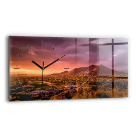 zegar-szklany-do-kuchni-z-nadrukiem-zachod-slonca-north-scottsdale-60x30-cm
