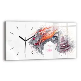szklany-poziomy-zegar-scienny-z-nadrukiem-slodka-kobieta-z-ciastem-60x30-cm