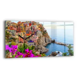 nowoczesny-zegar-szklany-na-sciane-ze-wzorem-wybrzeze-cinque-terre-60x30-cm