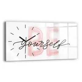 designerski-poziomy-foto-zegar-szklany-do-wnetrz-napis-be-yourself-60x30-cm