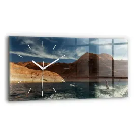 poziomy-zegar-szklany-do-kuchni-z-grafika-osoba-na-nartach-wodnych-60x30-cm