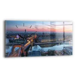 poziomy-zegar-szklany-scienny-do-biura-ze-wzorem-wroclaw-z-drona-60x30-cm