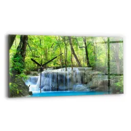 dekoracyjny-poziomy-foto-zegar-szklany-na-sciane-wodospad-w-lesie-60x30-cm