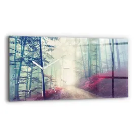 poziomy-zegar-szklany-na-sciane-z-grafika-jesienna-droga-las-mgla-60x30-cm