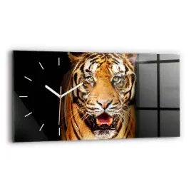 poziomy-zegar-szklany-dekoracyjny-z-grafika-tygrys-dziki-wzrok-60x30-cm