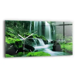 designerski-zegar-szklany-do-wnetrz-ze-wzorem-wodospad-wsrod-mchu-60x30-cm