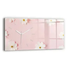 foto-zegar-szklany-scienny-do-nowoczesnych-wnetrz-kwiaty-stokrotki-60x30-cm