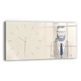 scienny-poziomy-zegar-szklany-z-grafika-mezczyzna-z-broda-i-fajka-60x30-cm