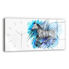 poziomy-zegar-szklany-do-kuchni-na-sciane-z-grafika-malowana-zebra-60x30-cm