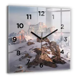 szklany-kwadratowy-zegar-scienny-z-nadrukiem-gora-pokryta-sniegiem-60x60-cm