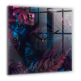 zegar-szklany-dekoracyjny-ze-stylowym-nadrukiem-egzotyczne-kwiaty-60x60-cm
