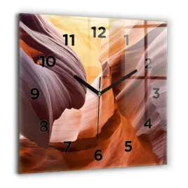 nowoczesny-kwadratowy-foto-zegar-szklany-na-sciane-kanion-antylopy-60x60-cm
