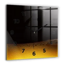 duzy-kwadratowy-foto-zegar-szklany-do-mieszkania-sok-pomaranczowy-60x60-cm