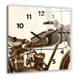 kwadratowy-zegar-szklany-scienny-do-biura-sepia-motocykla-vintage-60x60-cm