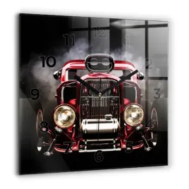 zegar-szklany-scienny-do-biura-ze-wzorem-stary-zabytkowy-samochod-60x60-cm