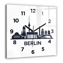 scienny-kwadratowy-zegar-szklany-do-biura-ilustracja-miasta-berlin-60x60-cm
