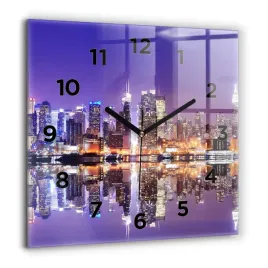 kwadratowy-zegar-szklany-elegancki-na-sciane-miasto-nowy-jork-noca-60x60-cm