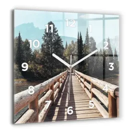 minimalistyczny-zegar-szklany-scienny-z-grafika-gory-w-yellowstone-60x60-cm