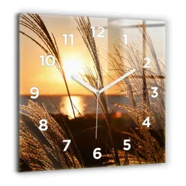 zegar-szklany-scienny-do-biura-z-grafika-pszenica-w-zlotym-sloncu-60x60-cm